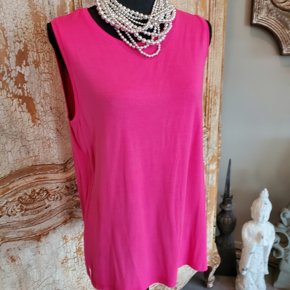 New Fuchsia Bright Pink Sleeveless Top XL - Picture 3 of 9